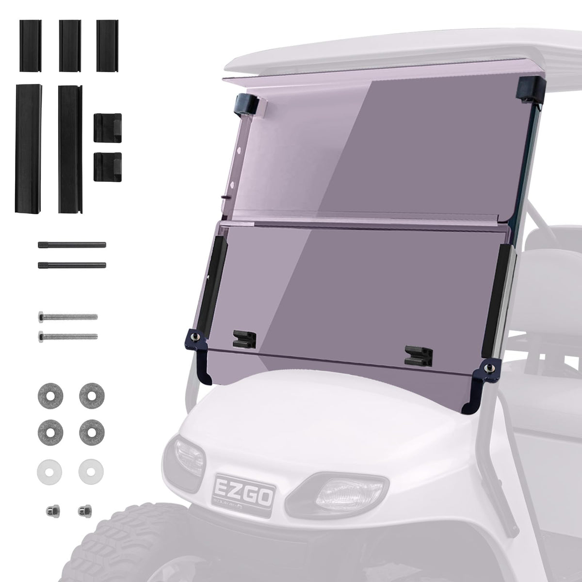 VPAHub EZGO TXT windshield up delivers clear visibility with wind and debris defense
