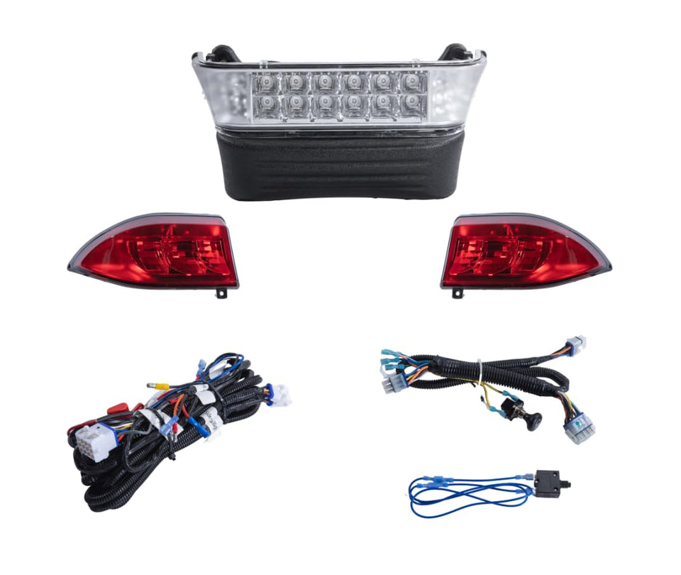 VPAHub Club Car Precedent LED headlight with bumper improves nighttime visibility.