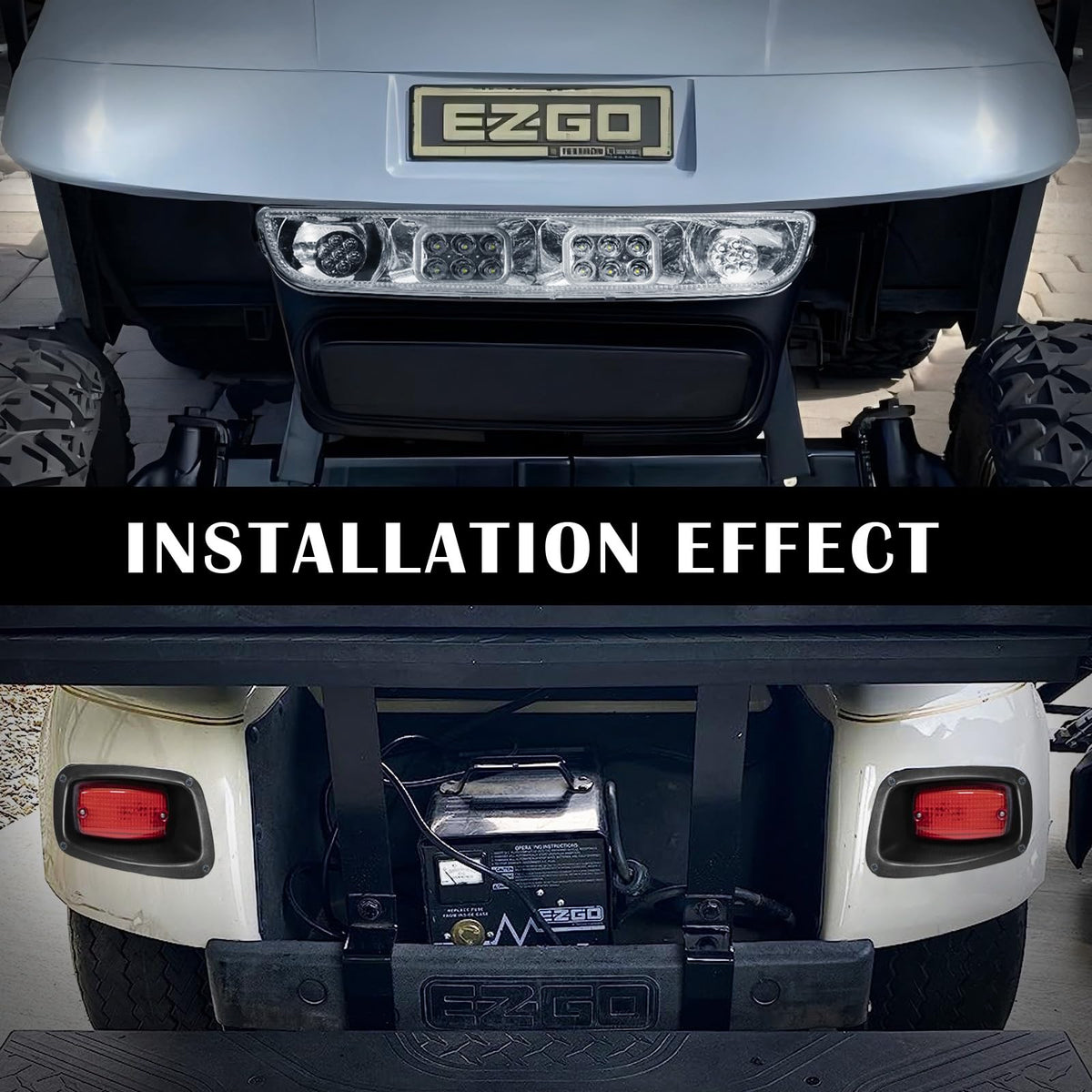 VPAHub EZGO TXT LED taillights illuminate rear signaling for safer driving.
