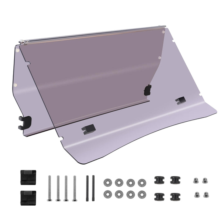 VPAHub foldable windshield for Evolution D5 with tinted acrylic for UV protection and clear visibility for open-air rides