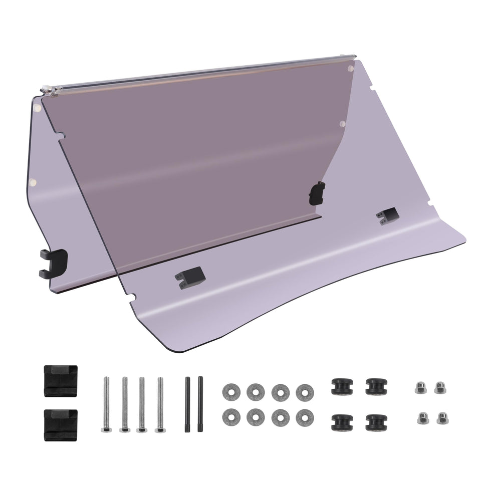 VPAHub foldable windshield for Evolution D5 with tinted acrylic for UV protection and clear visibility for open-air rides