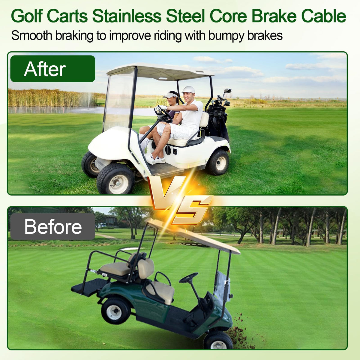 VQQLII brake cable set with clips for secure replacement