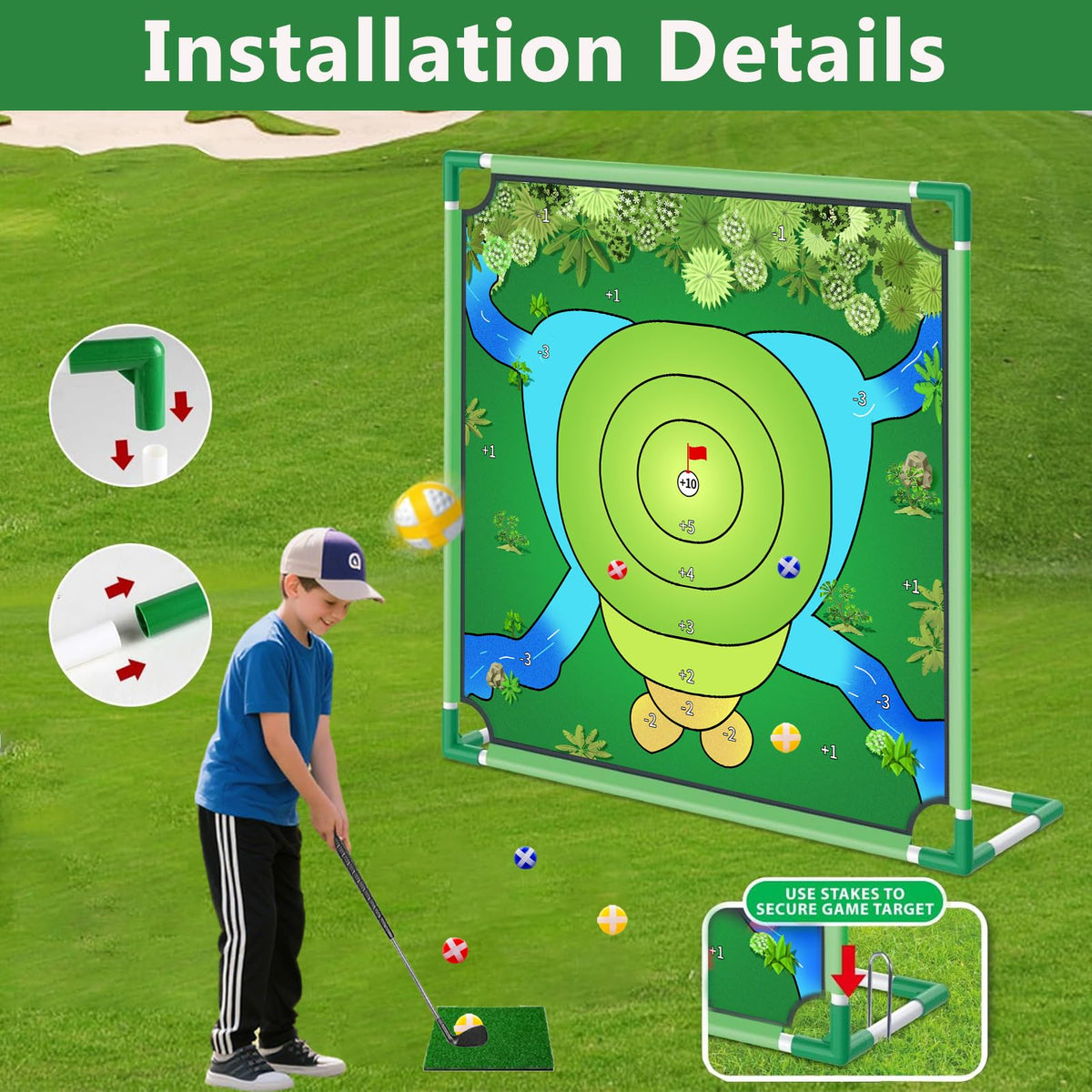 VQRZG Golf Chipping Game in indoor play space enhances accuracy and focus.