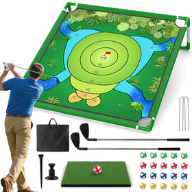 VQRZG Golf Chipping Game setup ready for backyard play and quick, tool-free assembly.
