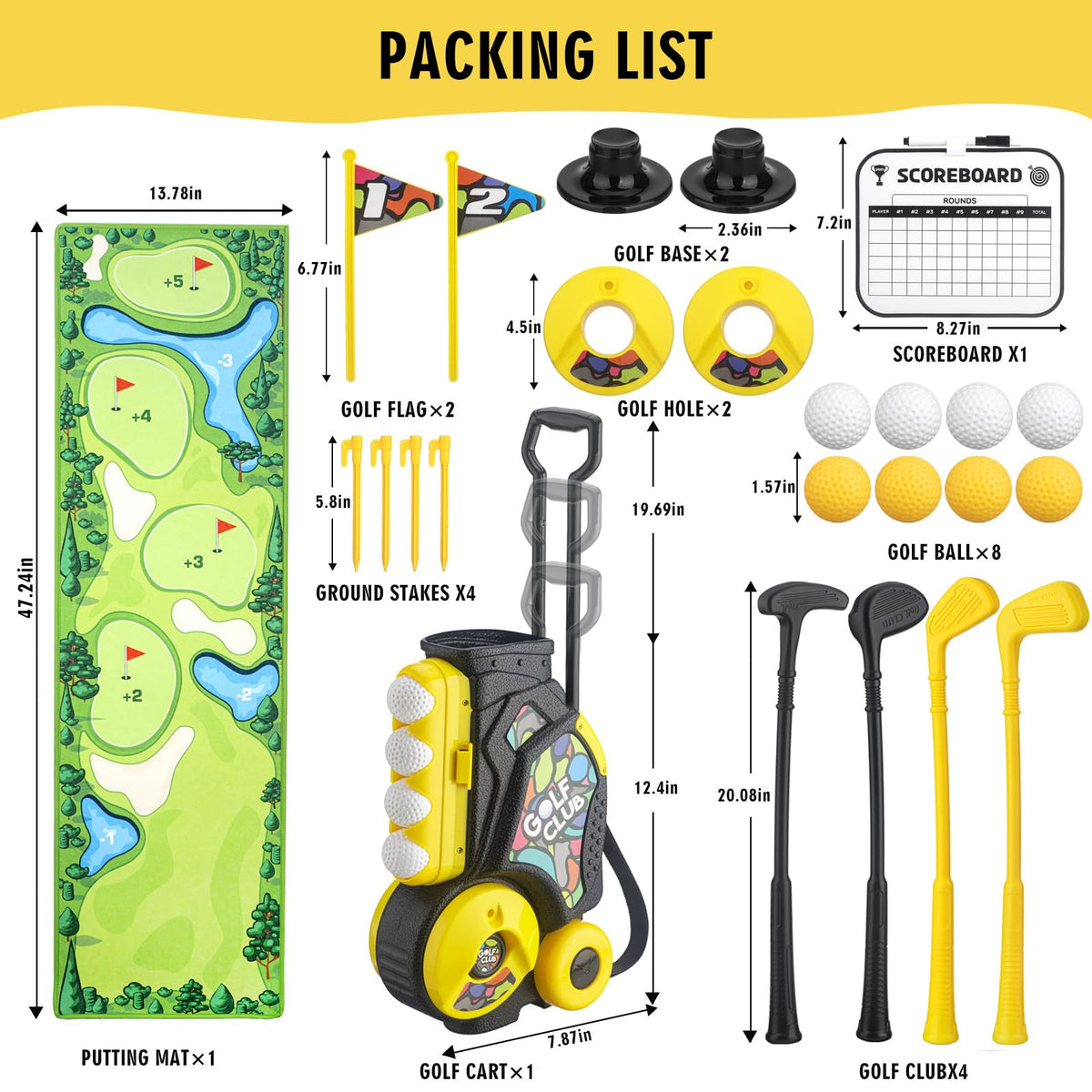 VROGTIK eight golf balls promote soft, safe play indoors or outdoors