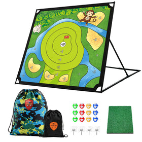 VSOCIRT golf chipping practice board 52x52 in action for accuracy in small spaces.