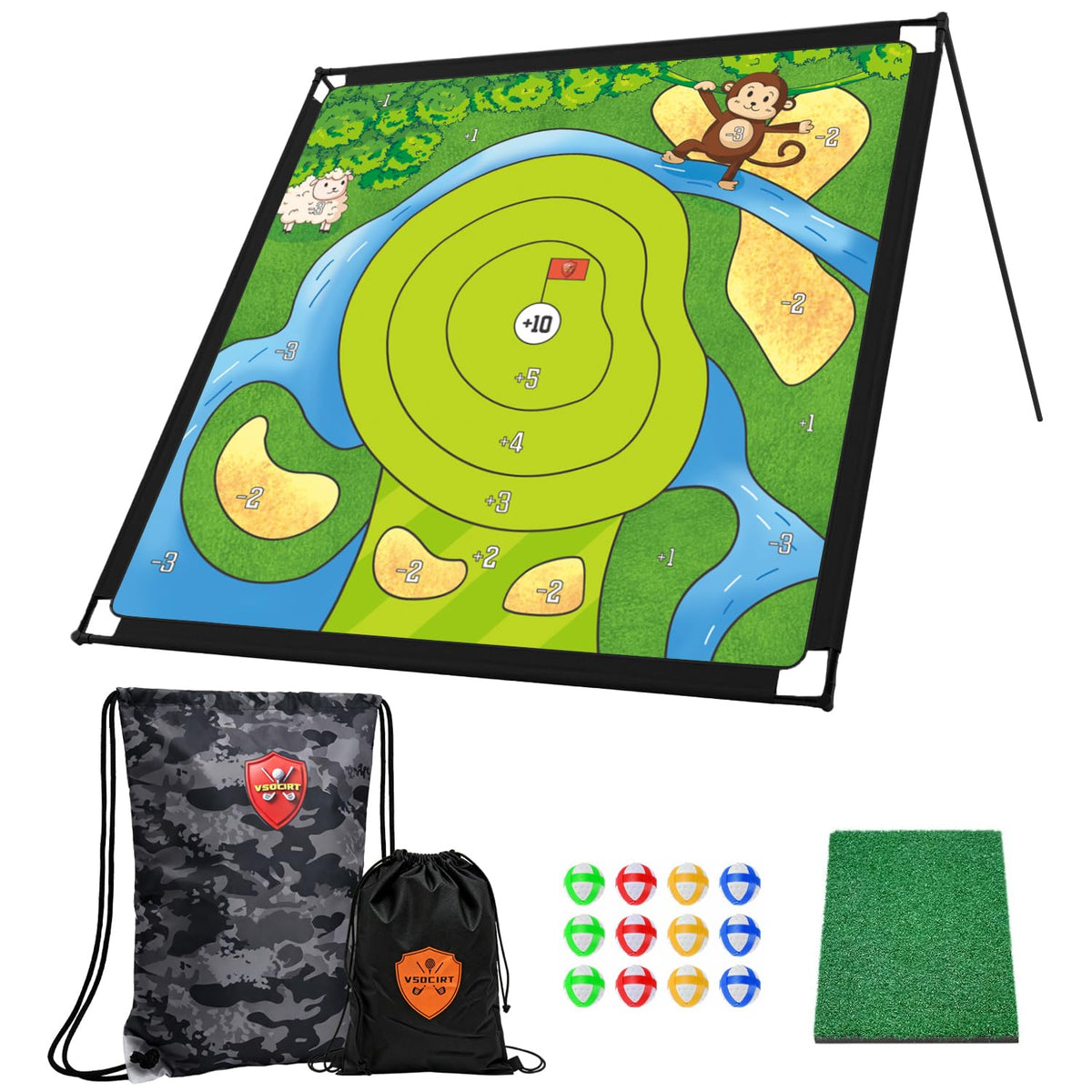 VSOCIRT golf chipping surface showing sticky target feedback for precise practice at home