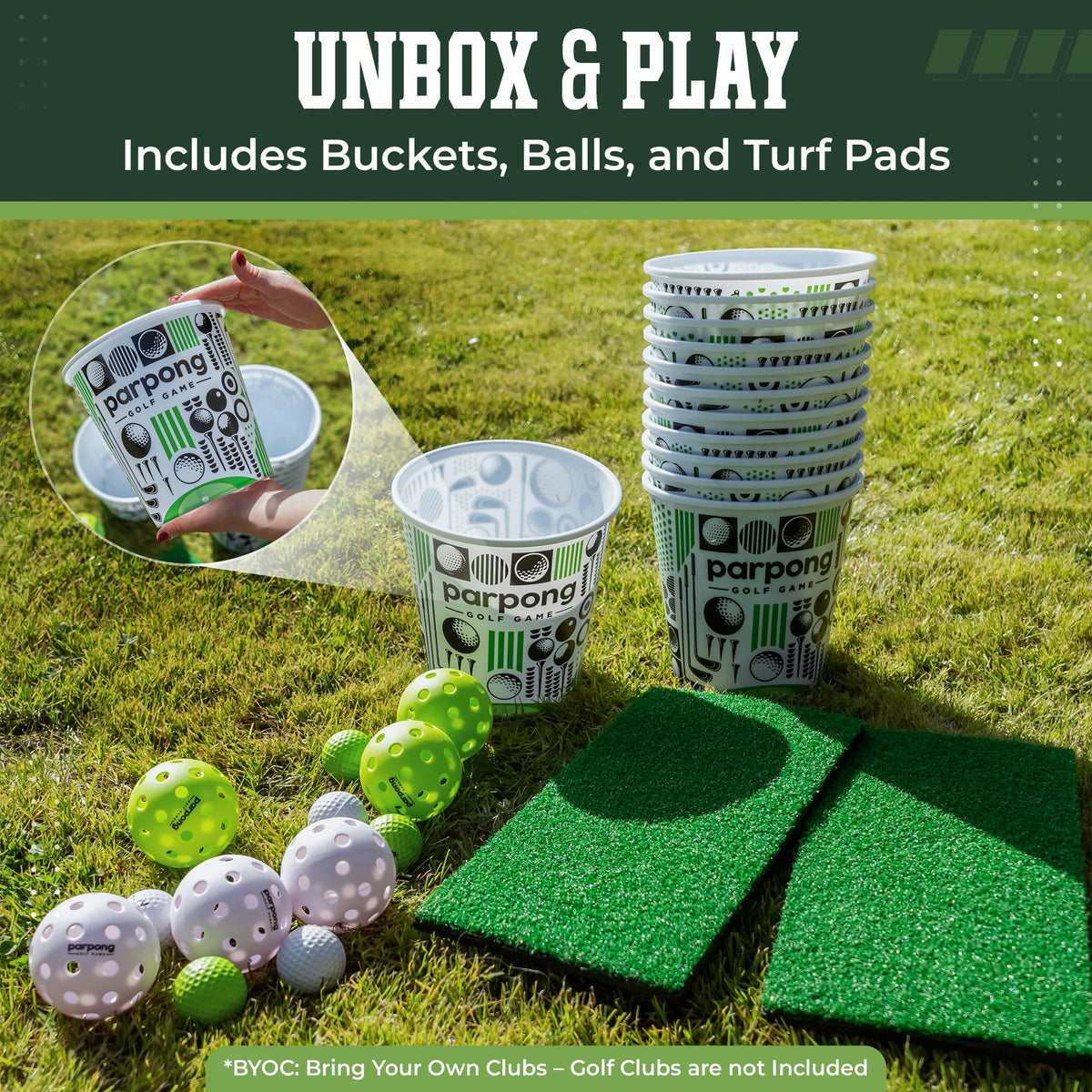 VULCANO SPORTS Par Pong beginner balls enable easy backyard golf.