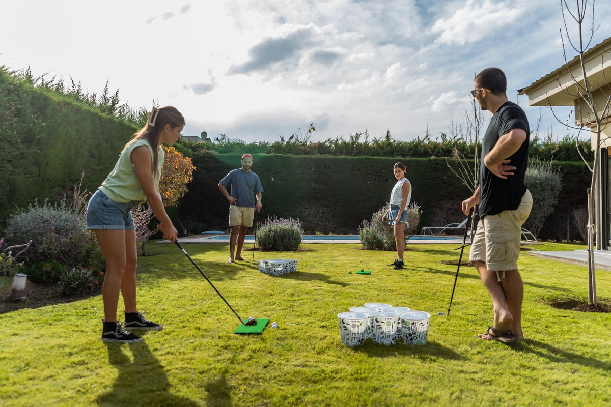 VULCANO SPORTS Par Pong tailgate party setup for social play.