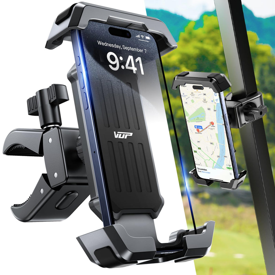 VUP golf cart phone holder with wide compatibility fits EZGO Club Car Yamaha securely