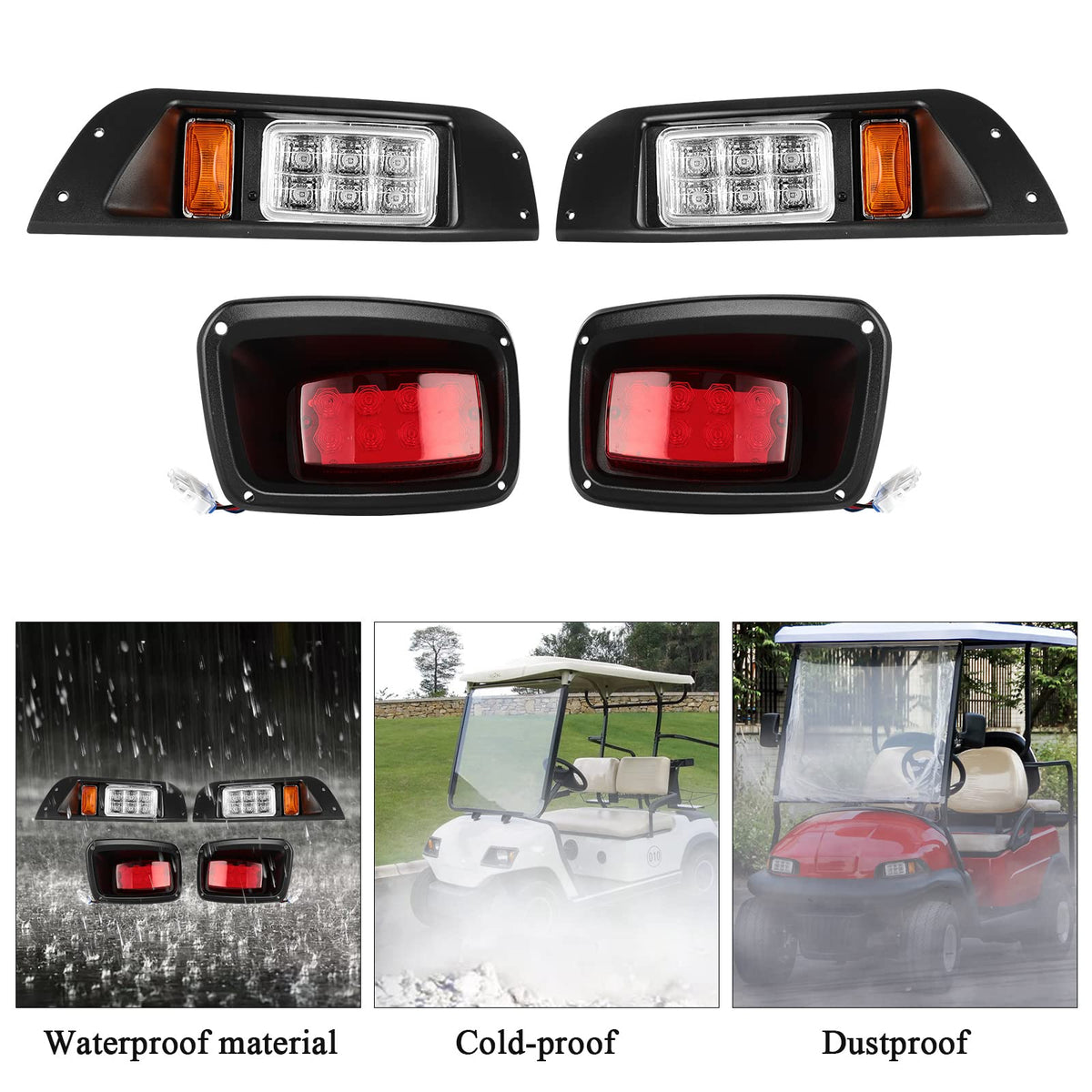 vvavv LED upgrade golf cart weatherproof design resists rain and dust