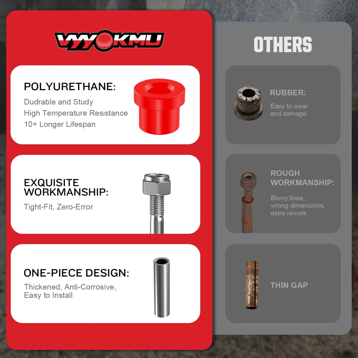 Included screws, nuts, and washers for EZGO TXT bushing kit