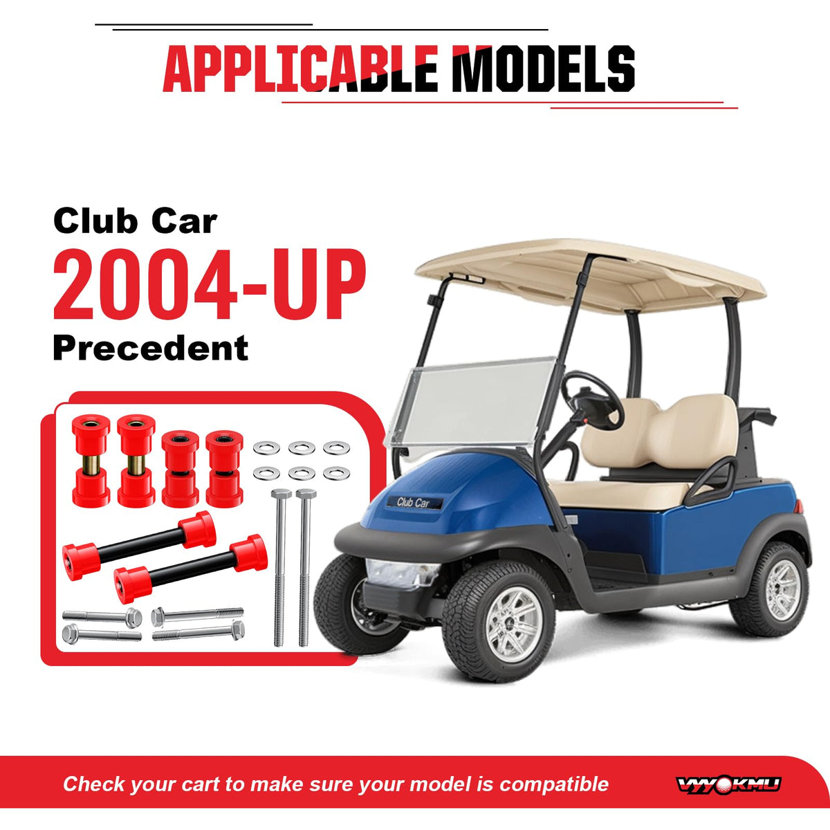 VYYOKMU Club Car Precedent front upper arm bushings reduce road vibrations