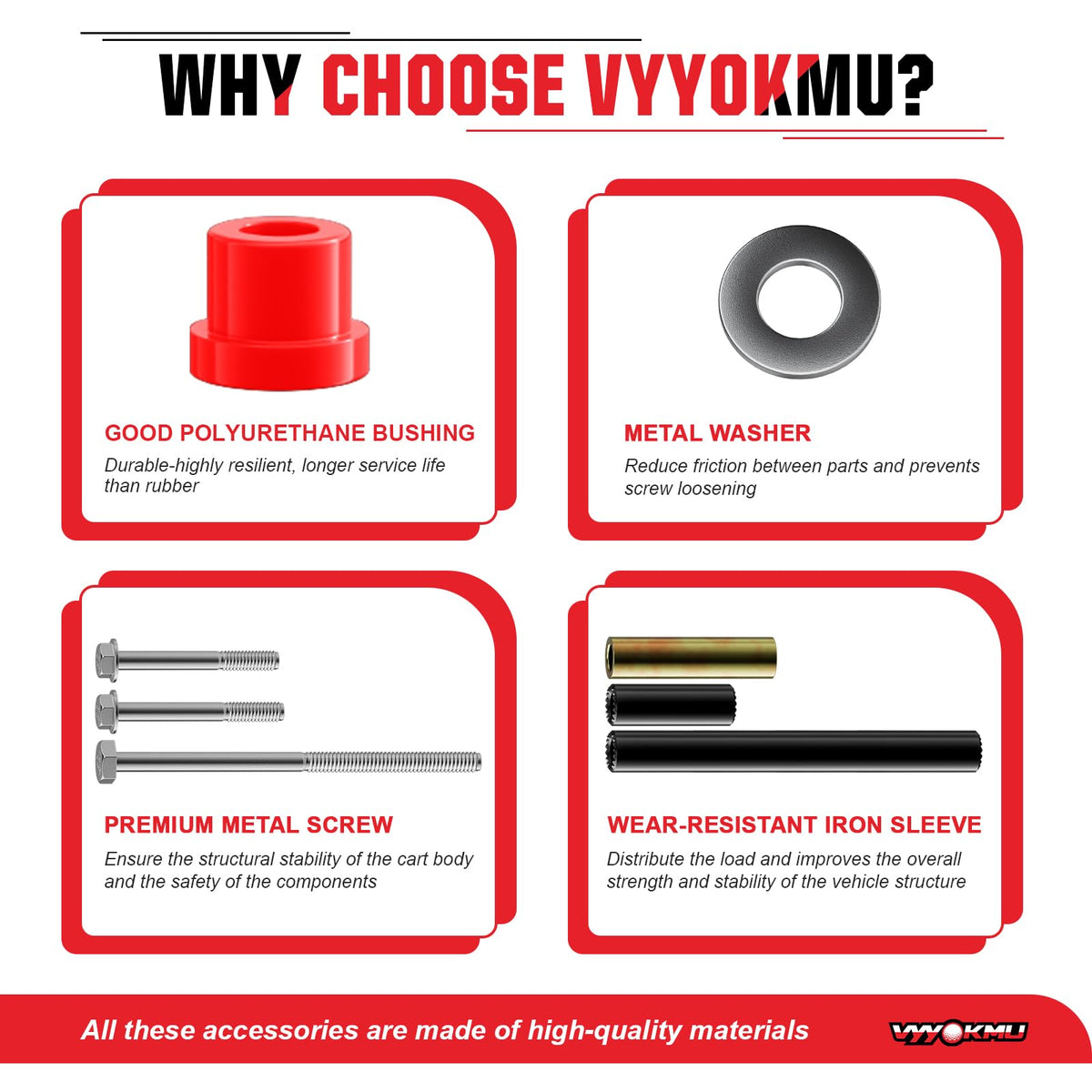 VYYOKMU Club Car Precedent front upper arm sleeves improve stability