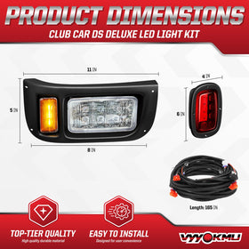 VYYOKMU Club Car DS kit front view shows integrated lighting design.