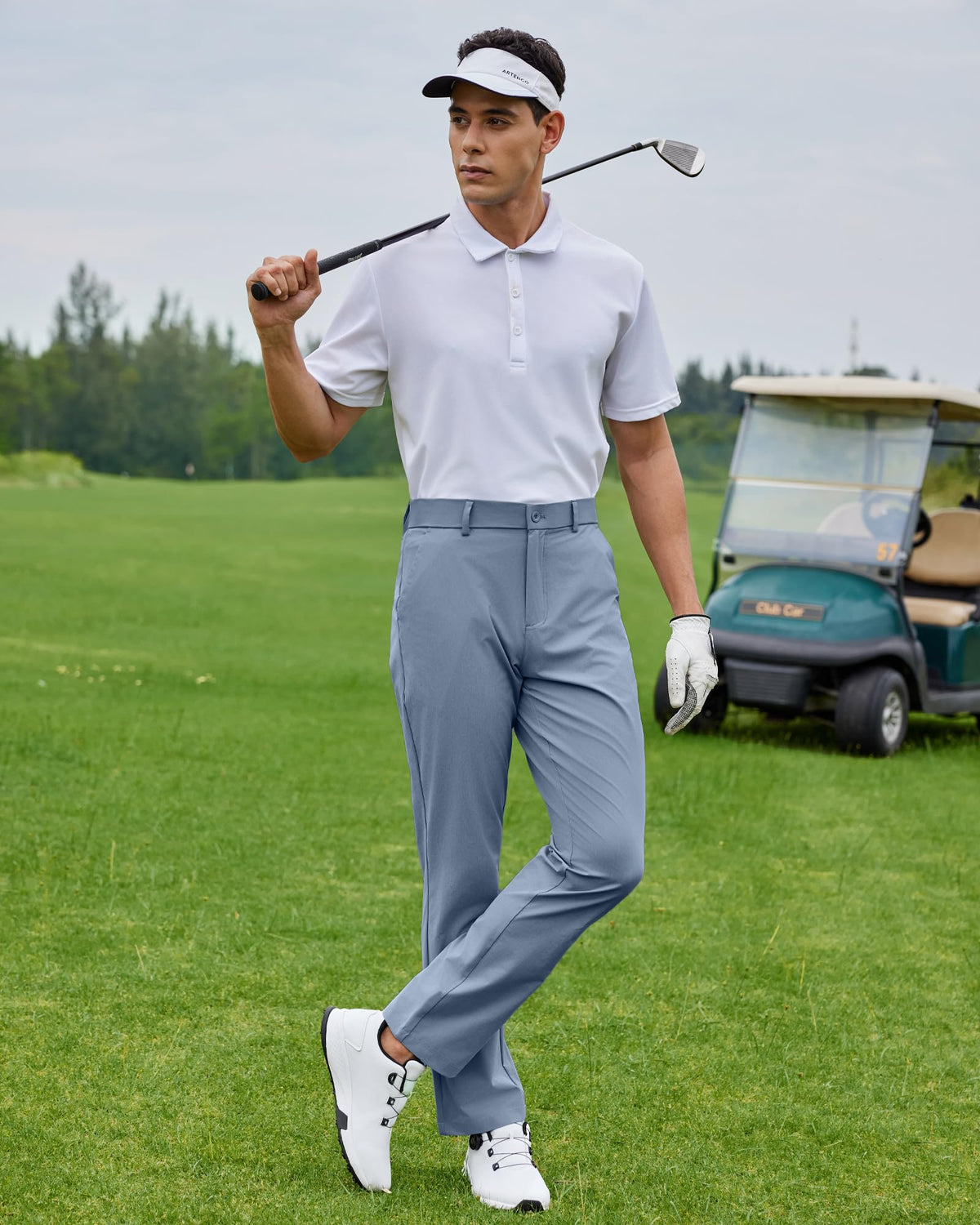 Vytroon men's golf pants water-resistant fabric helps stay dry in light rain