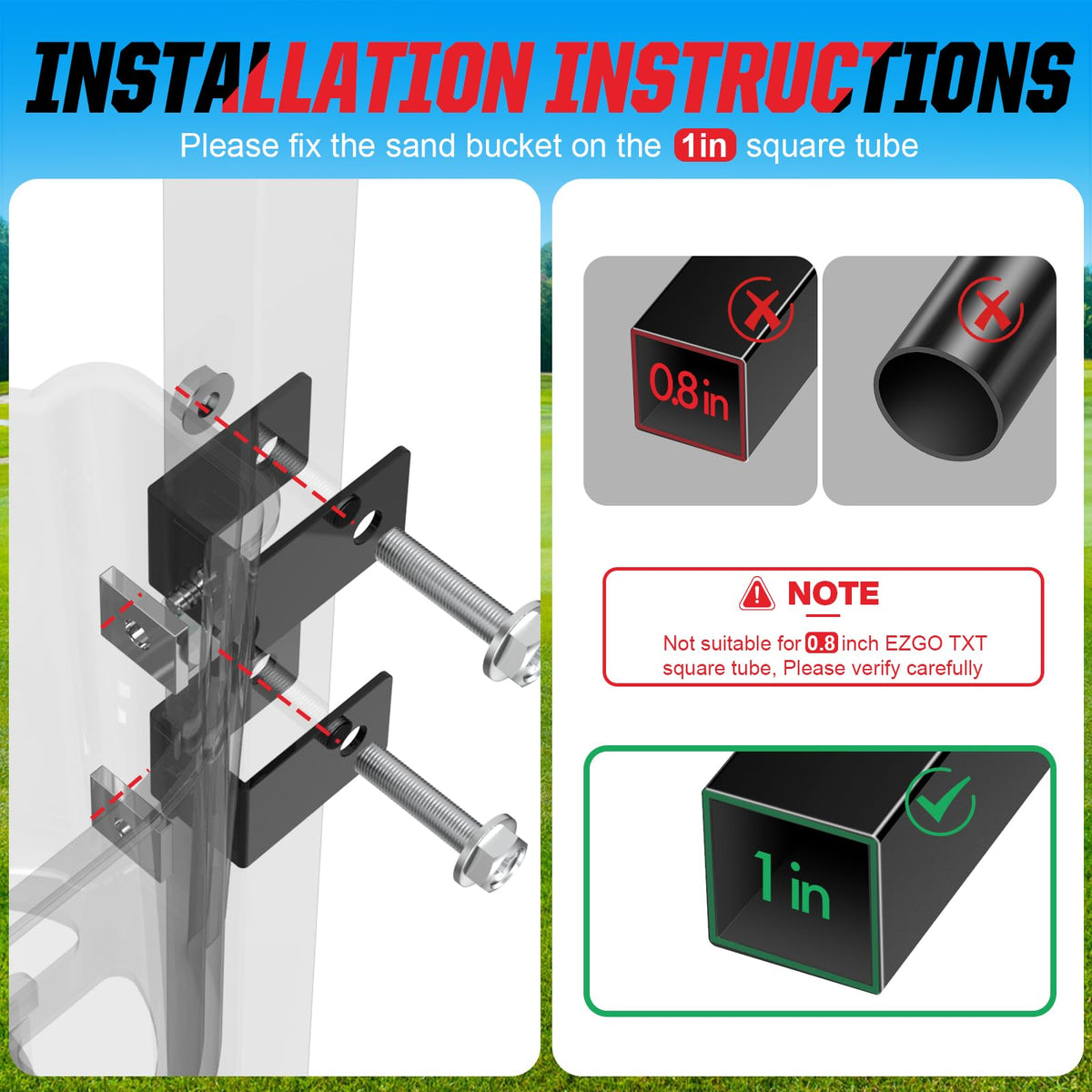 VYYOKMU 1-inch square tube bracket secures the bottle
