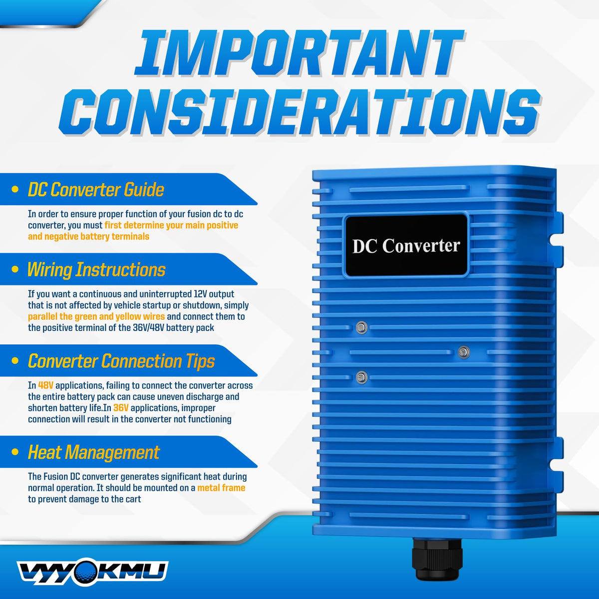 VYYOKMU 360W top-label view highlights IP68 protection.