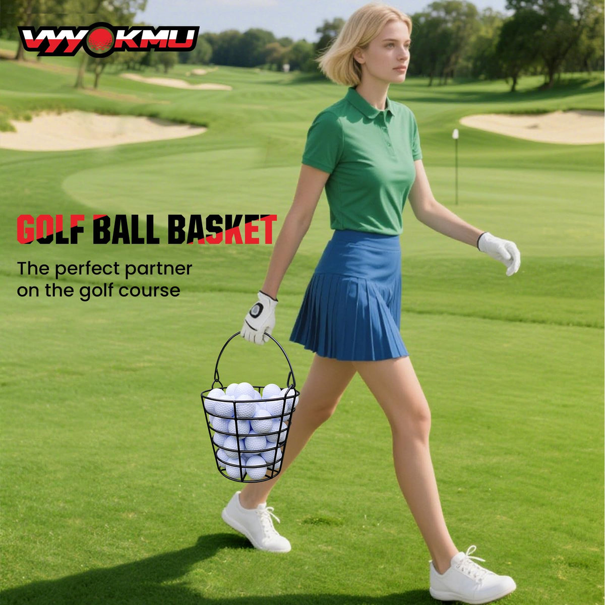 VYYOKMU versatile storage basket suitable for backyard golf gear.