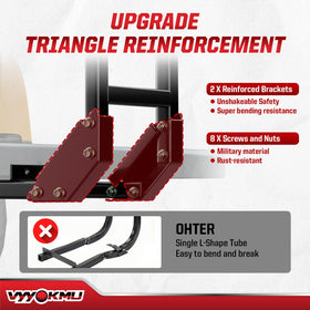 VYYOKMU dual brackets closeup with heavy bolts for stability