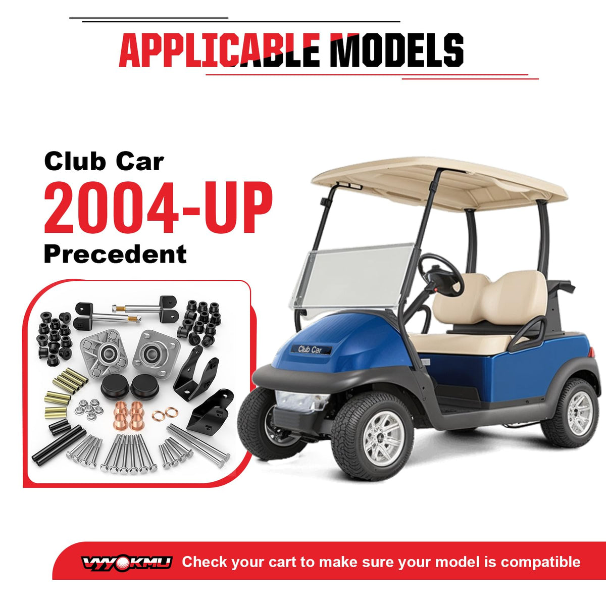 VYYOKMU durable materials extend golf cart front-end life.