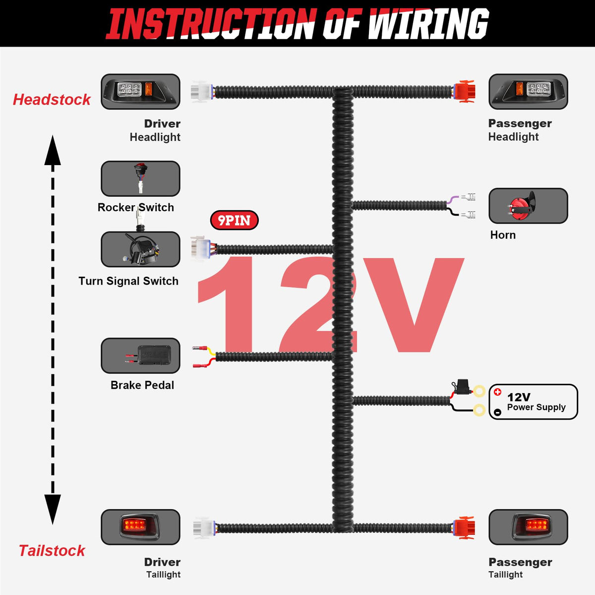 VYYOKMU EZGO brake pad included for braking feedback