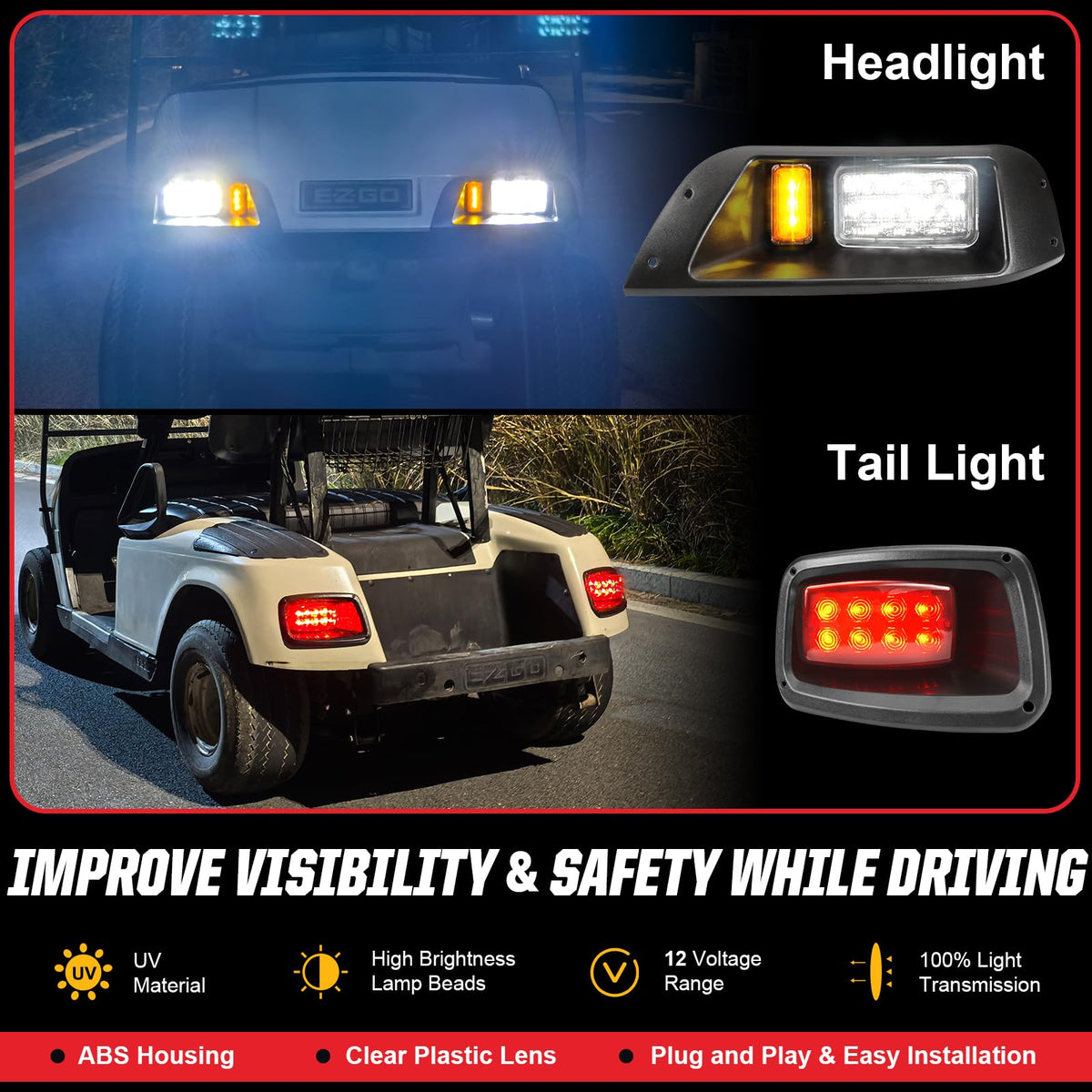 VYYOKMU EZGO headlight right beam for better night clarity