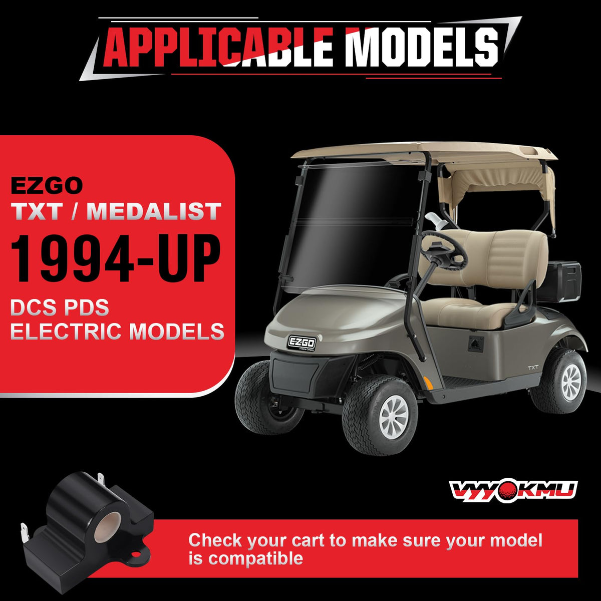 VYYOKMU EZGO TXT Medalist compatible throttle sensor ensures smooth performance.