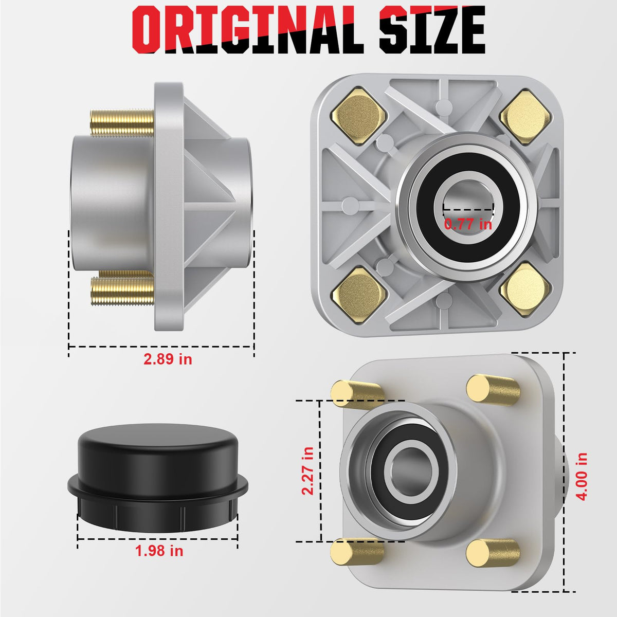 VYYOKMU front hub with dust cover helps reduce wobble.