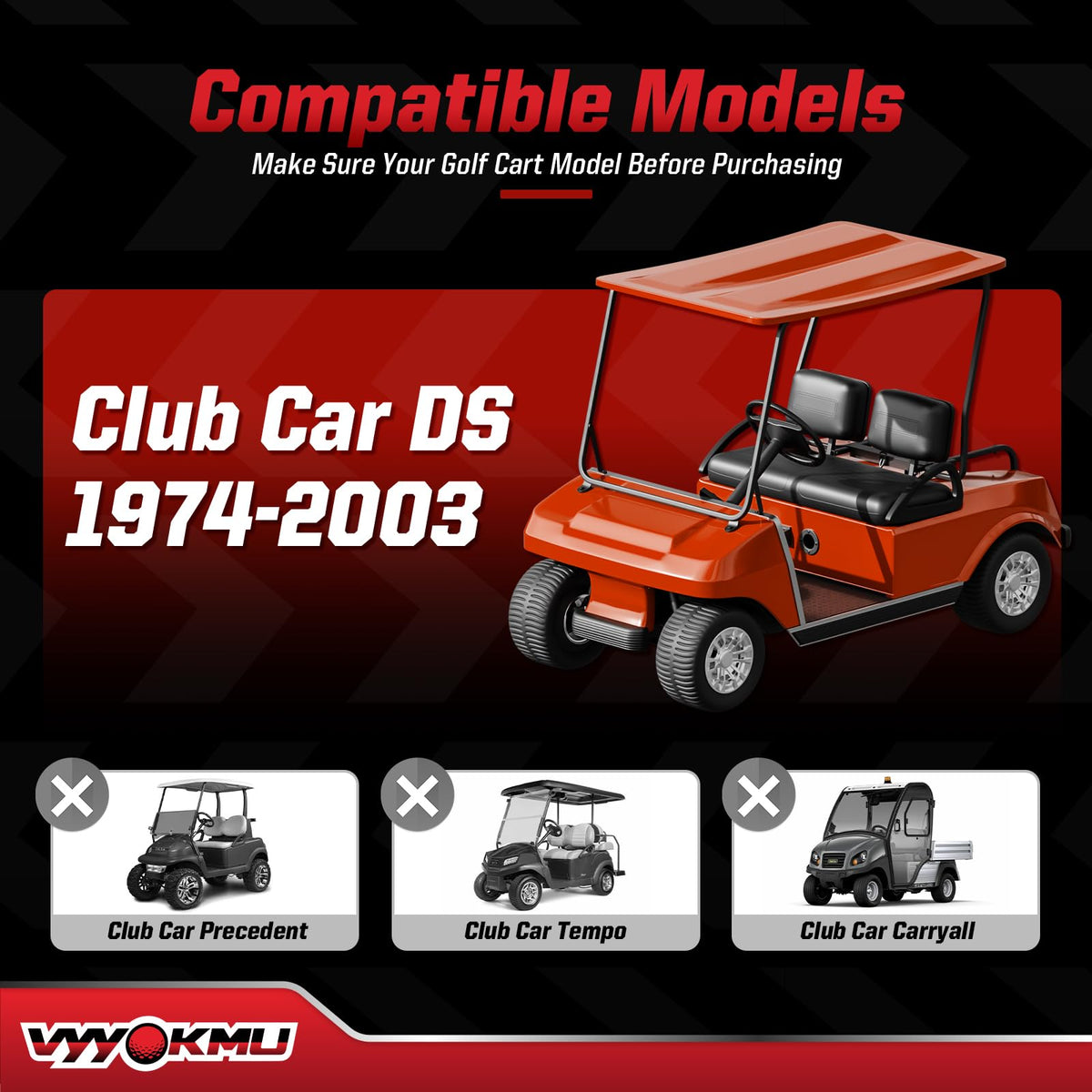VYYOKMU hub bearing kit for Club Car DS supports smooth operation.