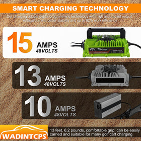 WADINTCPS 48V Yamaha G19-G22 charger with 2-pin plug replacement ease