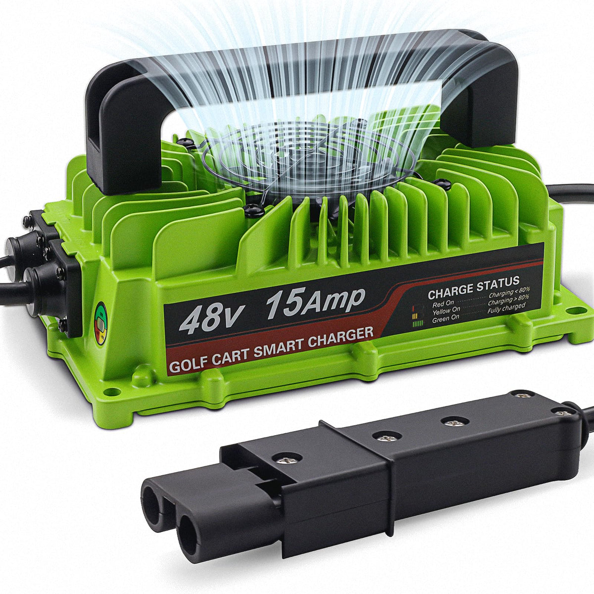 WADINTCPS 48V Yamaha G19-G22 charger front view for reliable on-course charging