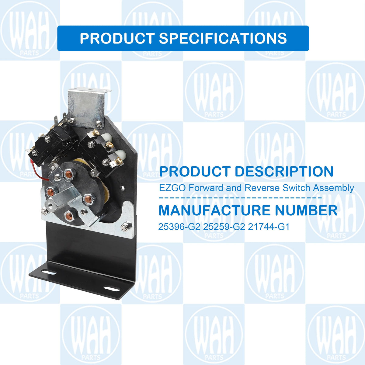 Wahparts packaging shows included hardware for quick EZGO Marathon installation.