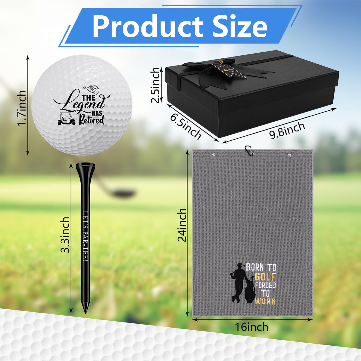 Waldeinsamkeit embroidered golf towels with witty sayings for quick access