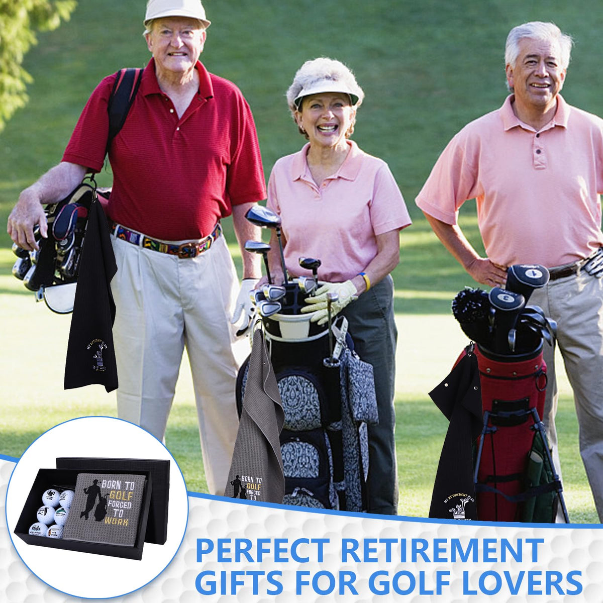Waldeinsamkeit golf balls featuring retirement slogans for celebrations