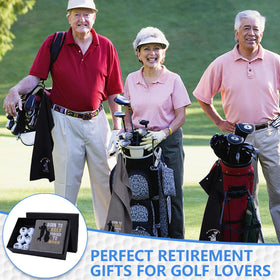 Waldeinsamkeit golf balls featuring retirement slogans for celebrations