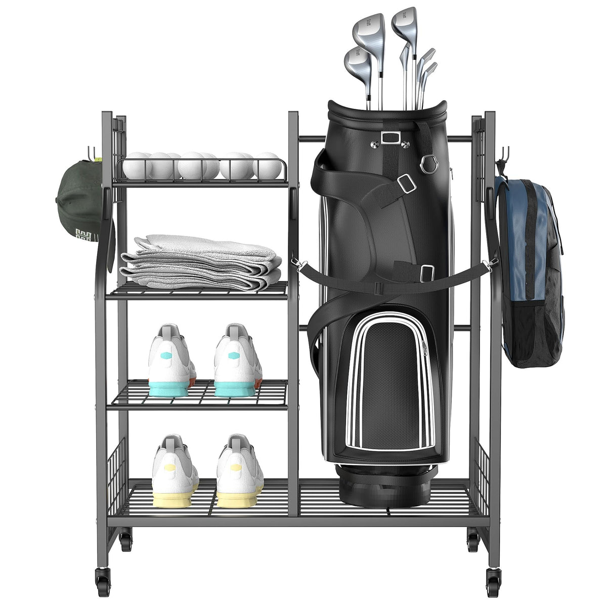 WALMANN extra-large storage holds one bag plus accessories neatly organized.