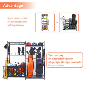 WALMANN ball storage rack wide angle highlights compact floor-saving design.