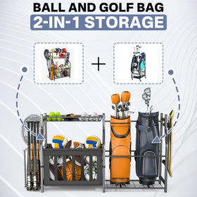 Walmann ball storage stand with multiple baskets for organized gear.