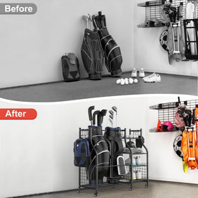 Walmann durable garage organizer sturdy frame for stable bag storage