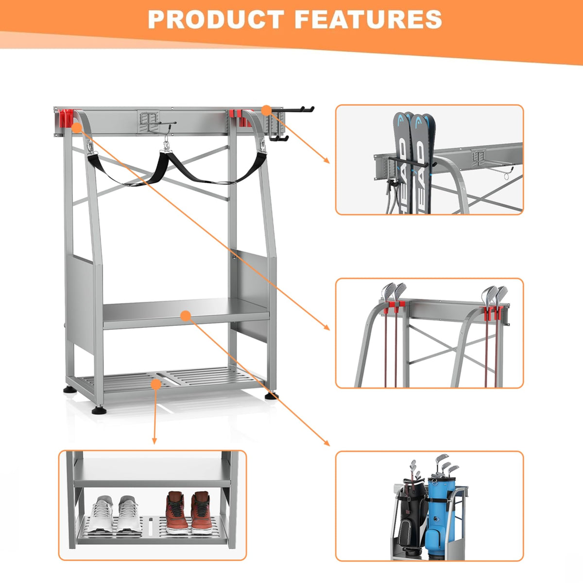 WALMANN frees garage floor space by keeping bags off the ground.