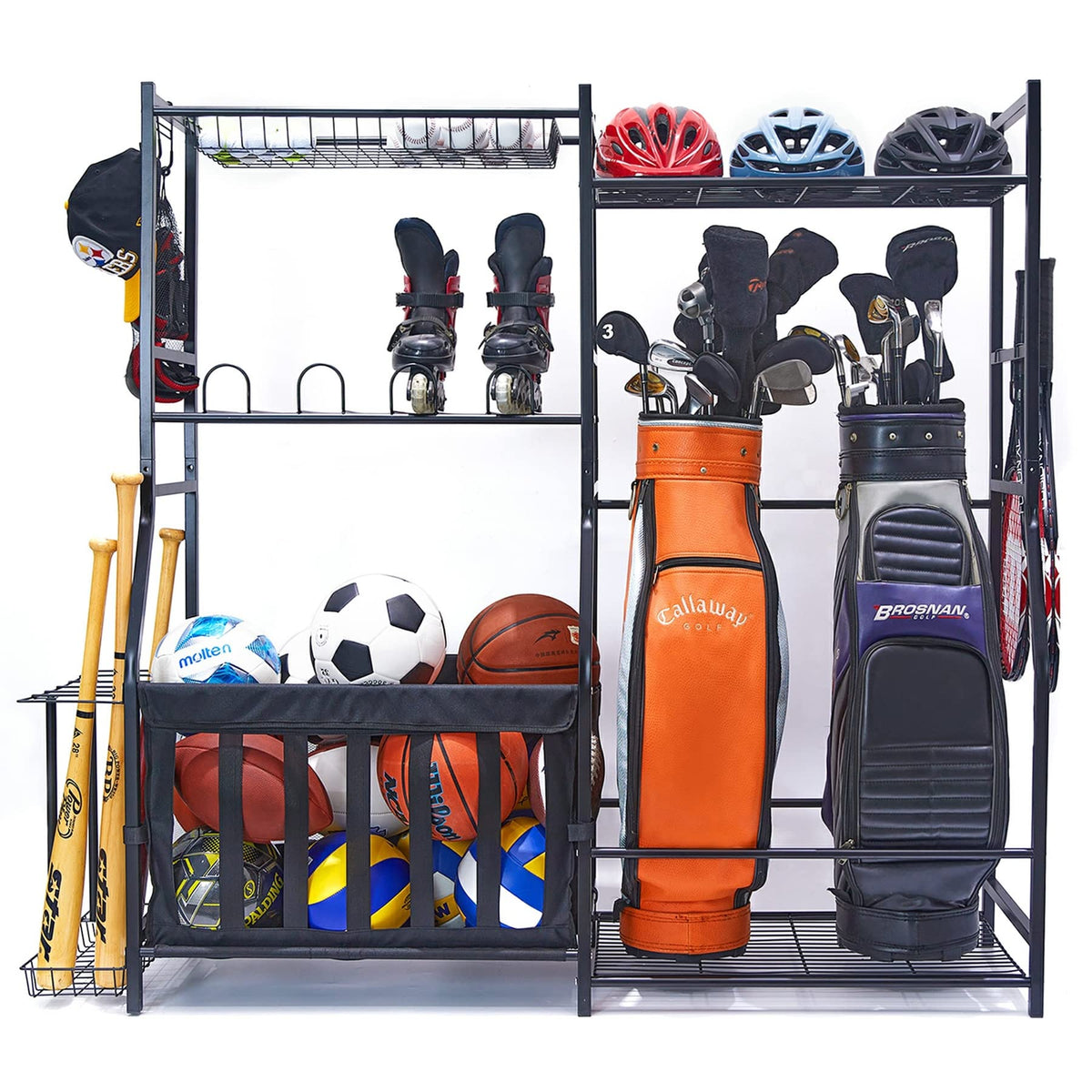 WALMANN garage organizer front view shows easy access and organized space.