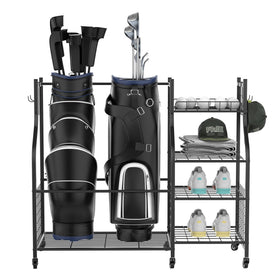 Walmann garage organizer in use with bags neatly stored