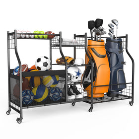 WALMANN golf bag storage rack with wheels for easy access