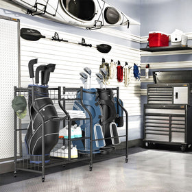 WALMANN rolling golf bag storage with wheels enables easy indoor and outdoor movement.