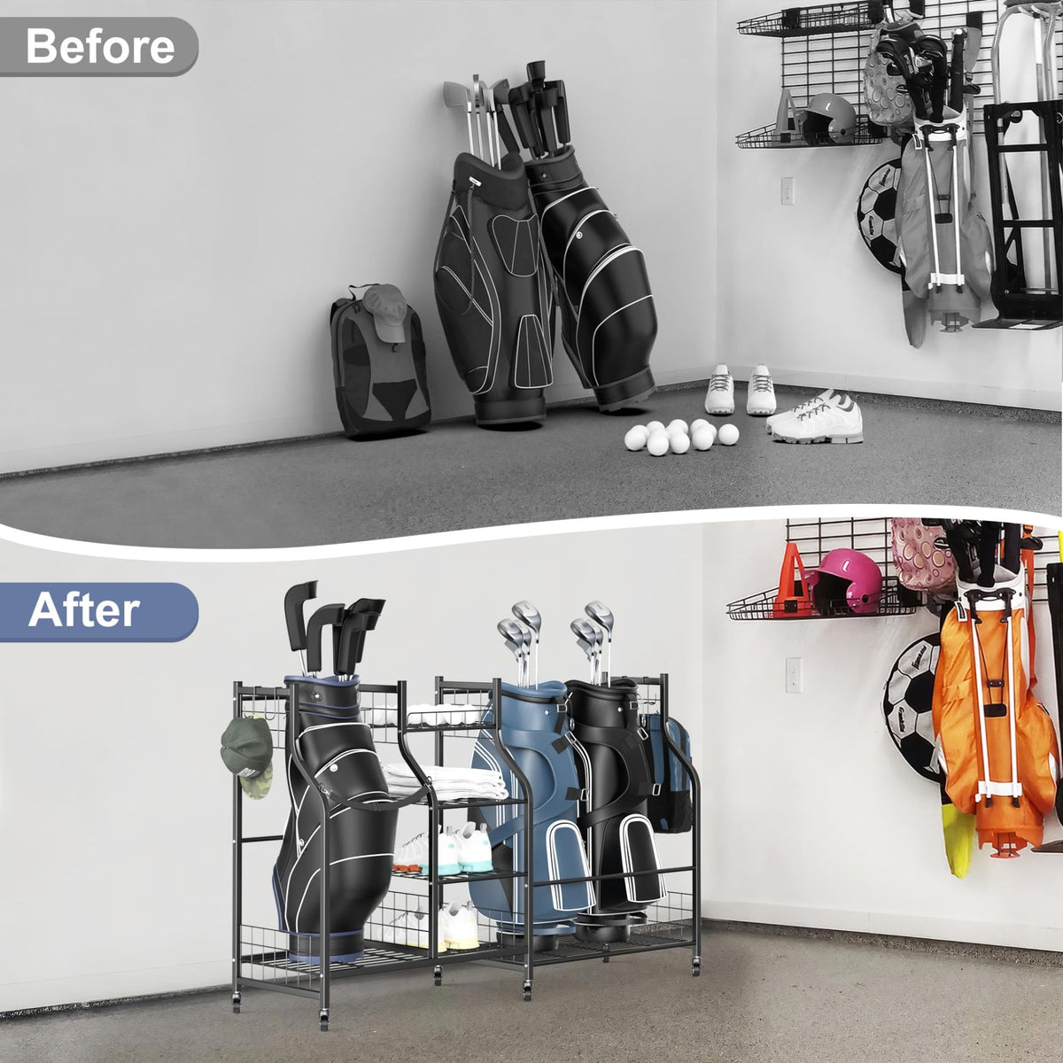 WALMANN six upgraded caster wheels enable smooth rolling on garage floors.