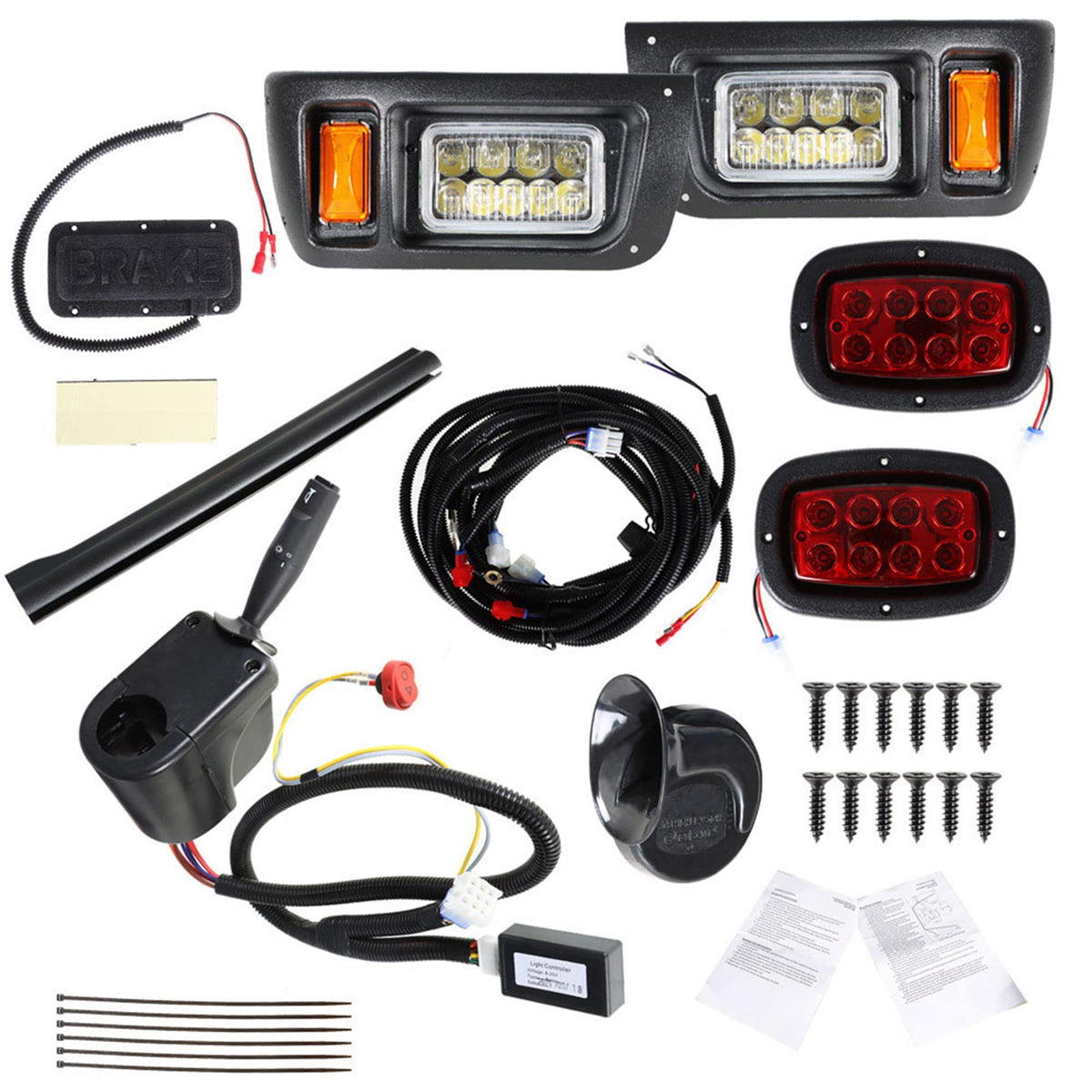 Waltyotur front headlight with turn signals improves night visibility