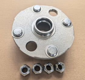 Wantone Racing hub assembly closeup, robust construction and clear machining.