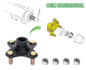 Wantone Racing hub packaging with lug nuts ready for installation