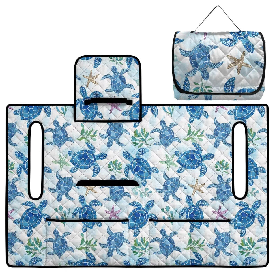 Wanyint golf cart seat cover with carry handle for easy transport.